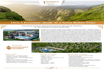 Own a premium abode at a never before price at Woodlands 1 Khandala Valley in Mumbai